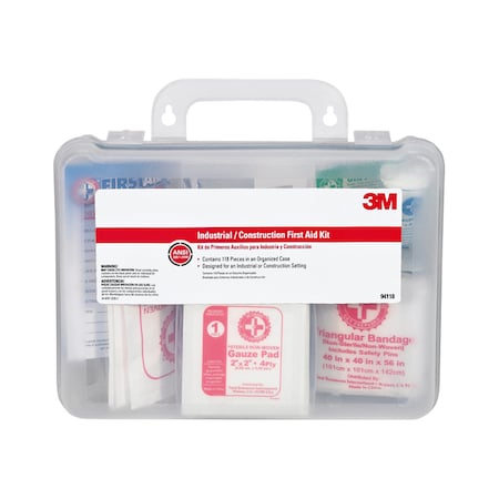3M Tekk Industrial/Construction First Aid Kit 118 Piece Wall Mountable 94118-80025T
